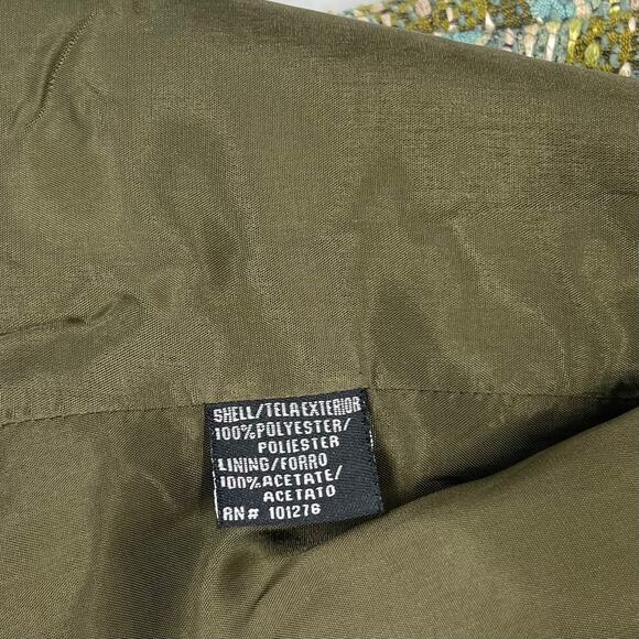 E by ECI Womens Vintage Stripe Ruffle Whimsical Boho Tweed Blazer Sz 10 - Picture 11 of 16